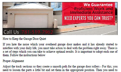 How to Keep the Garage Door Quiet in Revere 